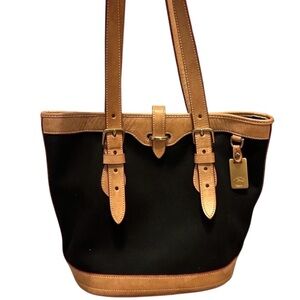 SOLD-Classic Black and Tan Tote Bag